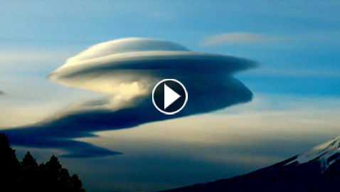 فيديو مذهل: طبق طائر.. فوق جبل فوجي في اليابان